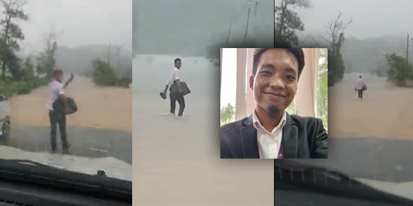 Dia Bukanlah Guru.. Tapi Sanggup Redah Air Banjir Hantar Bahan Latihan Pelajar, Kerani Muda Patut Raih Pujian