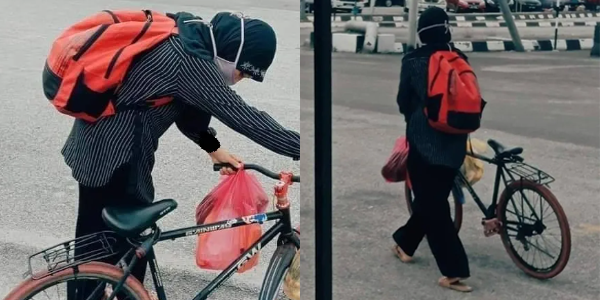 Peniaga Tepi Jalan Menangis Tengok Cikgu Ini Hanya Mampu Berbasikal