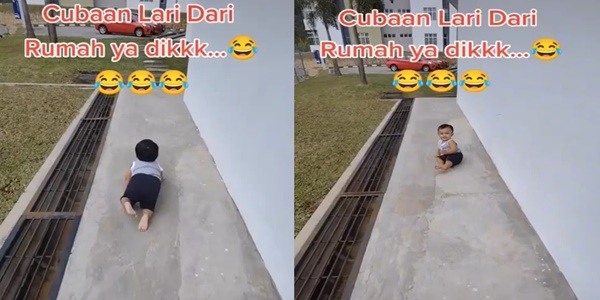 baby merangkak lari