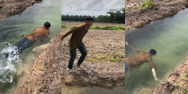 Parit Kebun Jernih Macam “Swimming Pool”, Ini Rupanya Yang Tuan Kebun Buat