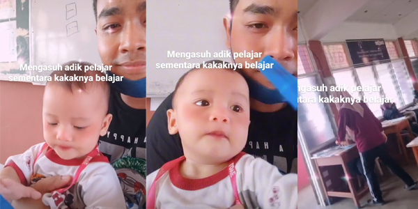 Pelajar SPM Terpaksa Bawa Adik Ke Sekolah, Cikgu Sanggup Jadi Pengasuh