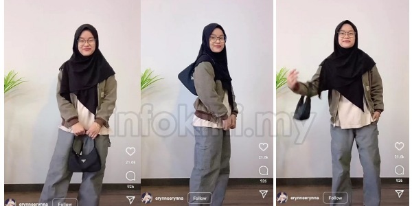 Bertudung Menutupi Dada, Berjaket dan Pakai Seluar Longgar, Penampilan Terkini Erynne Erynna Buat Hati Netizen Gembira